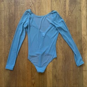 Never worn Parade Mesh Bodysuit in Storm Gray